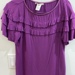 Nanette Lepore dressy t-shirt with ruffle detail